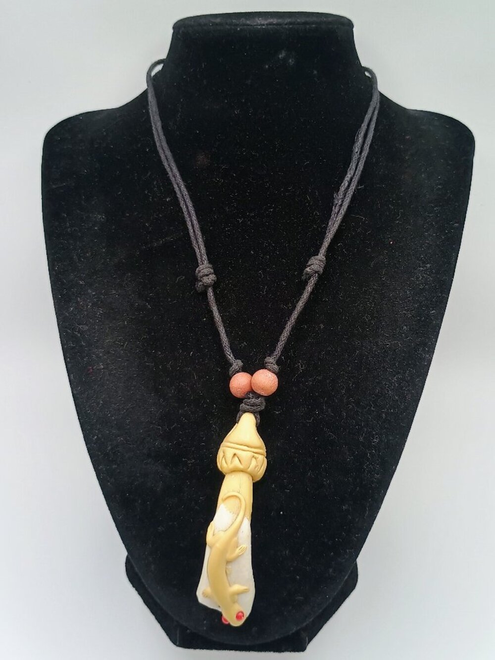 Handmade Adjustable Necklace with Lizard Charms - Lucky Symbols